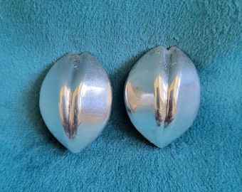 Sterling Silver Taxco, Mexico Clip On Earrings