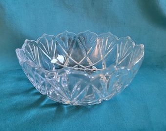 Vintage Cut Crystal 8" Serving Bowl