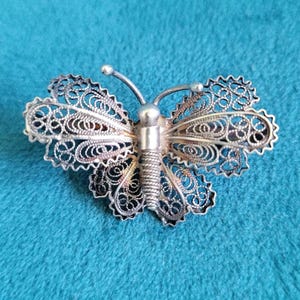Filigree 800 Silver Butterfly Brooch