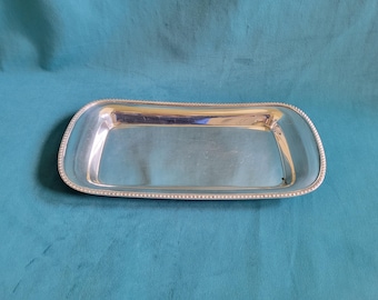 Vintage Poole Silver Co. #1057 Silverplate Bread Serving Tray Platter 13"