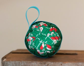 DIY Cathedral Window Quilted Fabric Ball Ornaments Pattern and Tutorial Digital Download