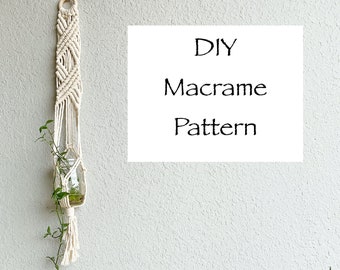 Pattern: DIY Macrame Plant Hanger Pattern, Flat Wall Planter, DIY Macrame, Plant Hanger Pattern