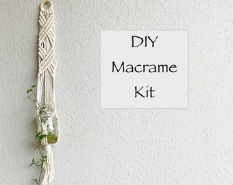 Kit: DIY Macrame Plant Hanger Kit, Flat Wall Planter, DIY Macrame, Plant Hanger Kit, Macrame Kit