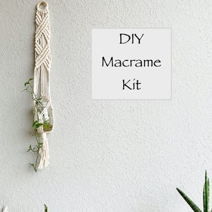 Kit: DIY Macrame Plant Hanger Kit, Flat Wall Planter, DIY Macrame, Plant Hanger Kit, Macrame Kit