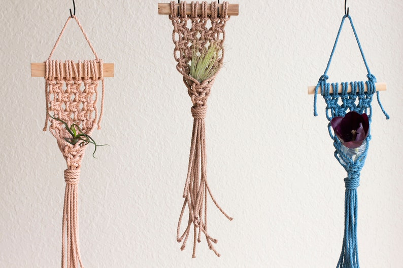 Pattern: DIY Macrame Air Plant Hanger Pattern, Flat Wall Planter, DIY Macrame, Plant Hanger Pattern, Macrame Pattern image 10