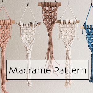 Pattern: DIY Macrame Air Plant Hanger Pattern, Flat Wall Planter, DIY Macrame, Plant Hanger Pattern, Macrame Pattern image 1