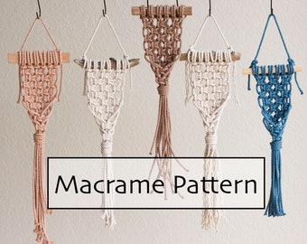 Pattern: DIY Macrame Air Plant Hanger Pattern, Flat Wall Planter, DIY Macrame, Plant Hanger Pattern, Macrame Pattern