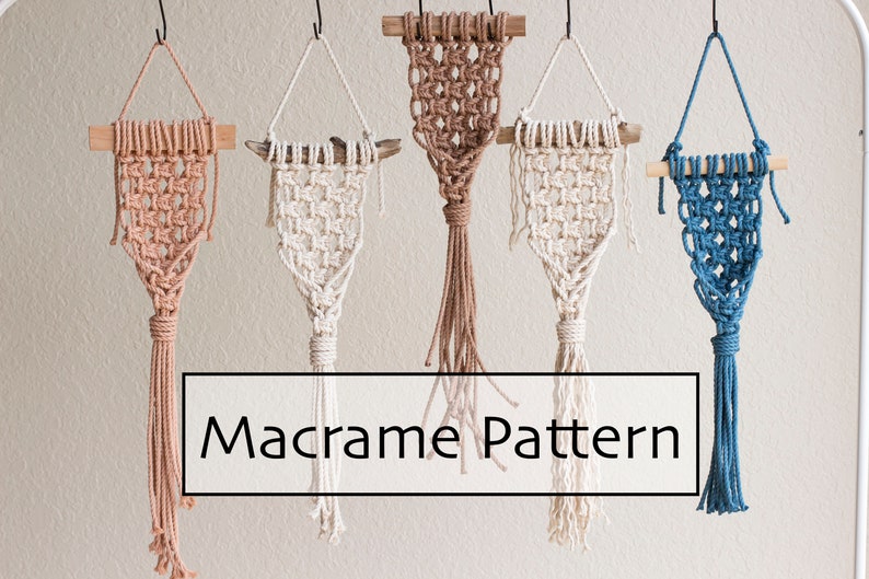 Pattern: DIY Macrame Air Plant Hanger Pattern, Flat Wall Planter, DIY Macrame, Plant Hanger Pattern, Macrame Pattern image 1