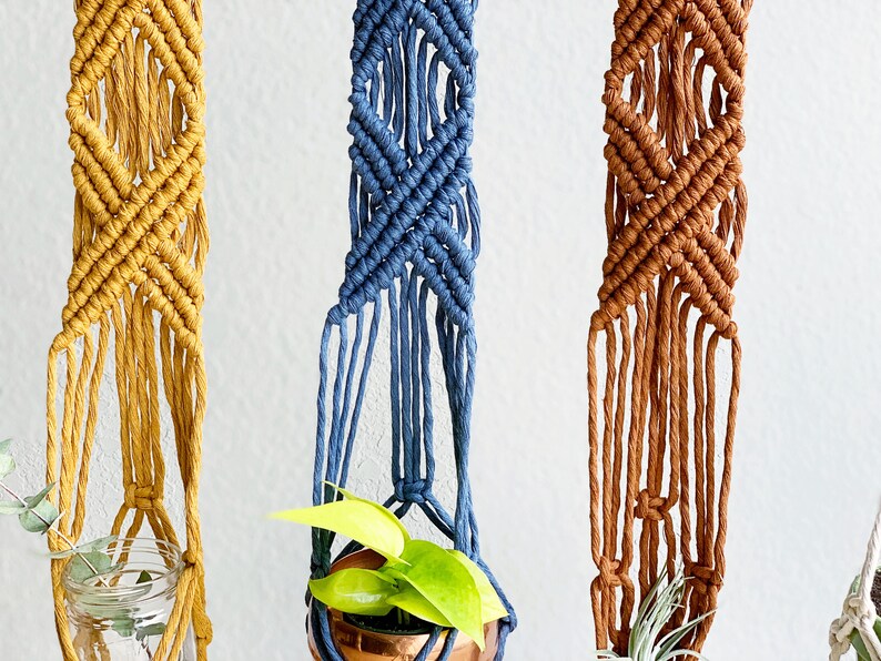 Kit DIY Macrame Plant Hanger Kit Flat Wall Planter DIY Etsy