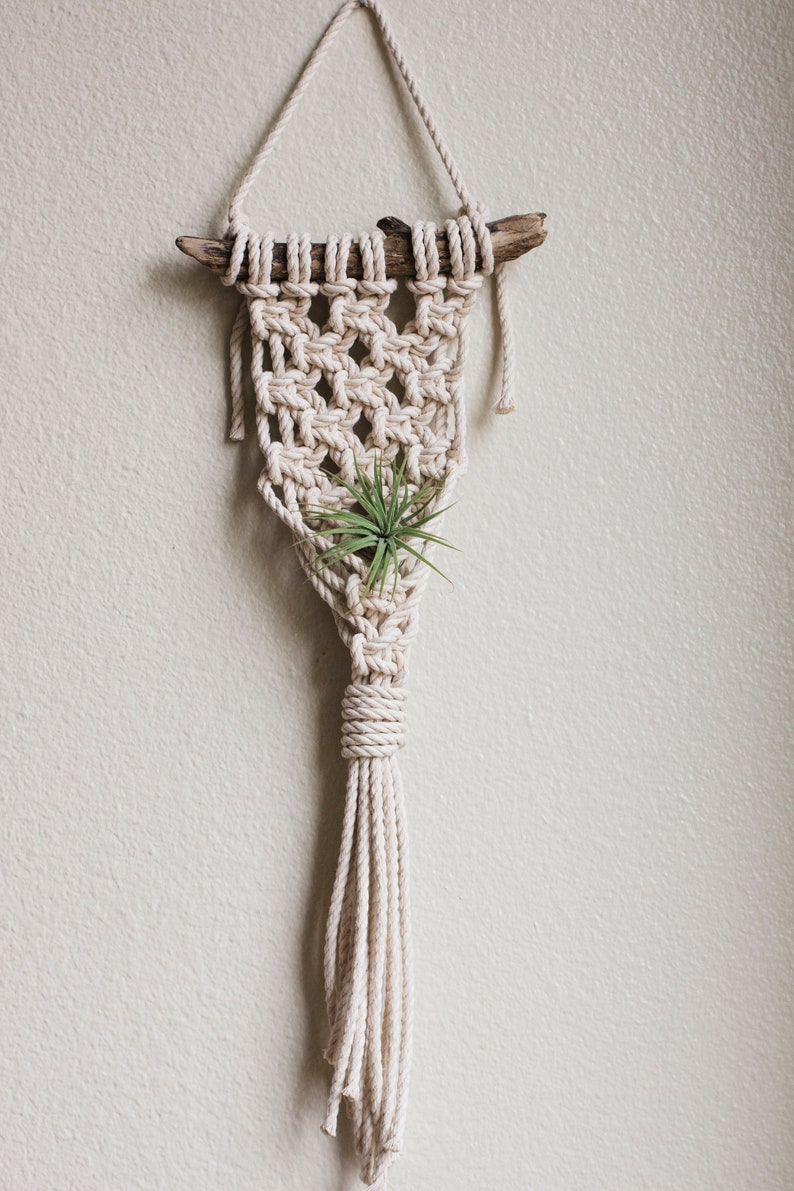 Pattern: DIY Macrame Air Plant Hanger Pattern, Flat Wall Planter, DIY Macrame, Plant Hanger Pattern, Macrame Pattern image 4