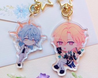 Honkai Star Rail Sunday & Aventurine Keychains