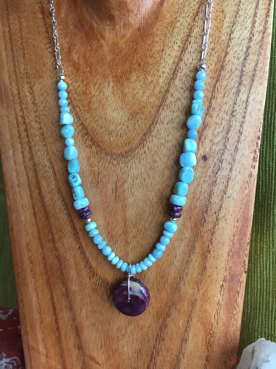 Larimar Oyster Shell Pendant Larimar Oyster Shell Pendant