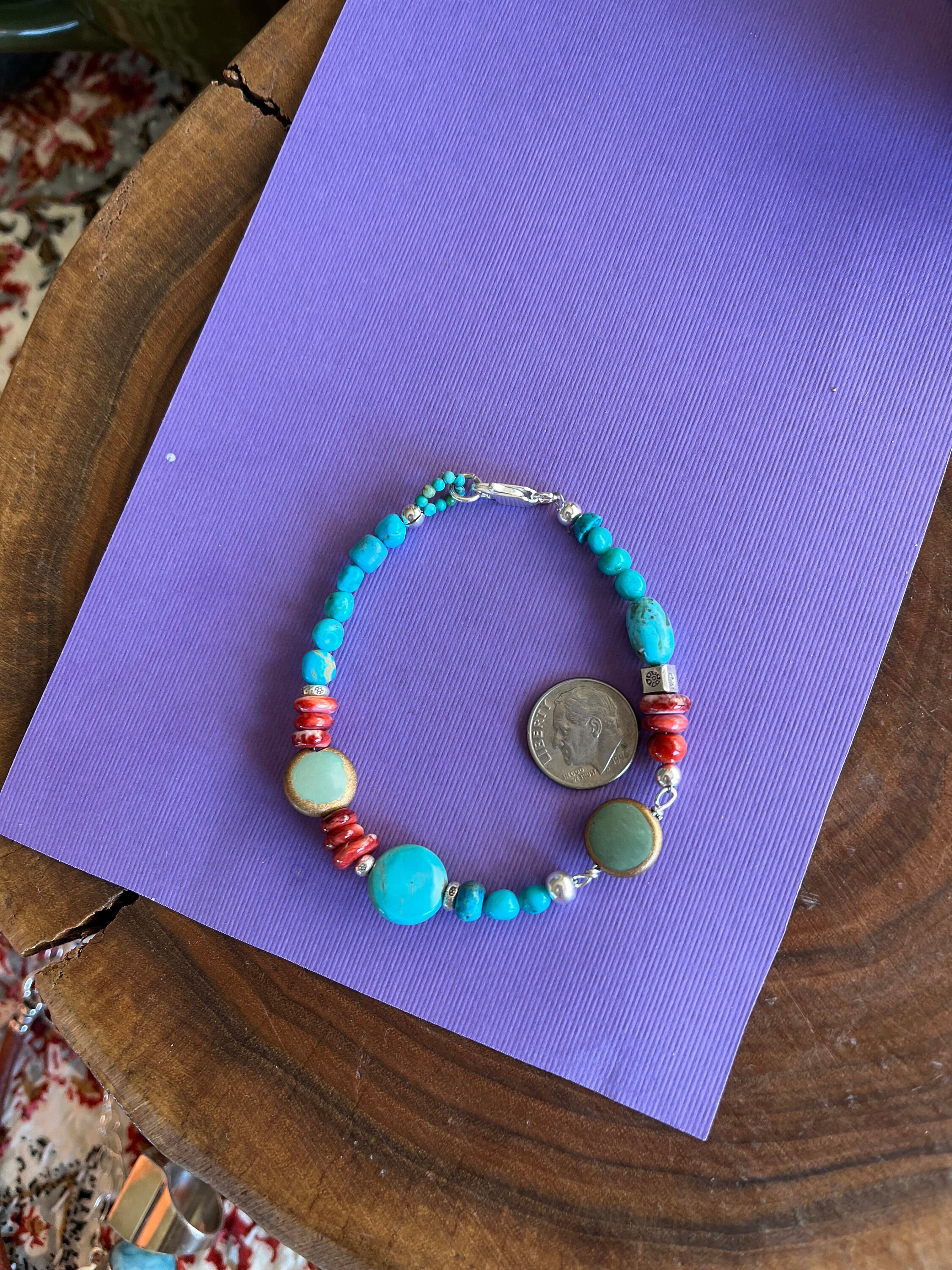 Vintage Navajo Armreif Türkis Und Sterling | Kaufen Auf