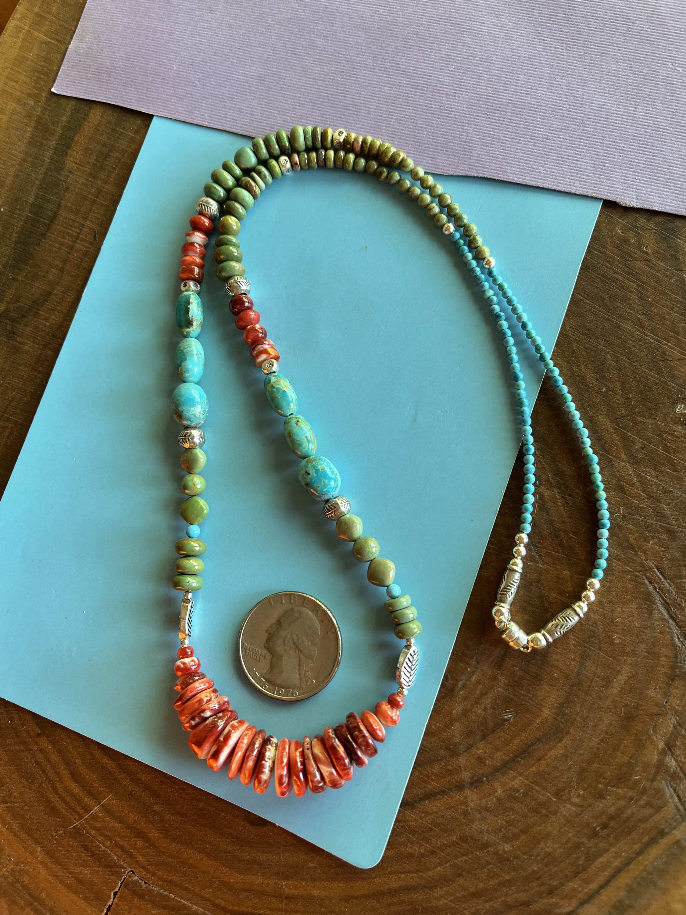 ターコイズ・スパイニーオイスターシェル　ペンダント　右側 ターコイズ・スパイニーオイスターシェル ペンダント 右側 ターコイズ