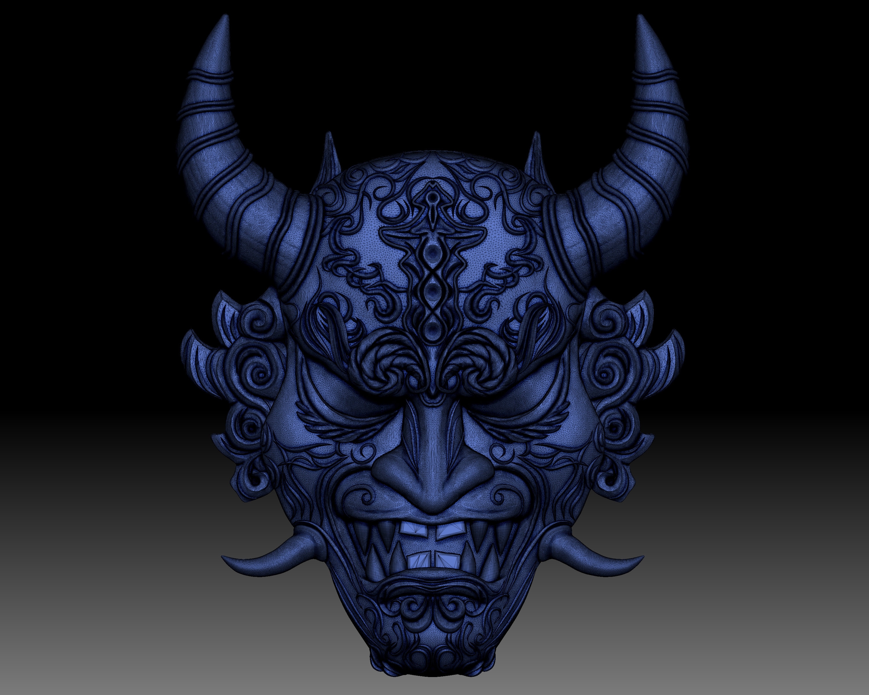 Oni Mask Japanese Demon Bas-relief for CNC Router or 3D Printer - Etsy