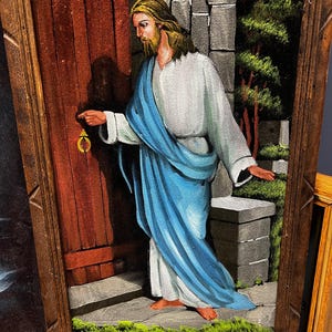 Vintage Velvet Jesus  Painting