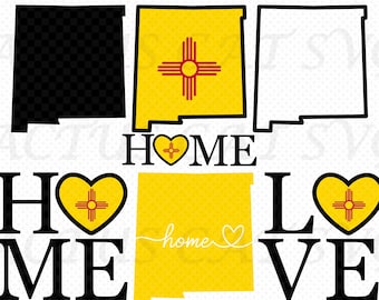 Paquete de archivos digitales con la bandera del estado de Nuevo México (svg, png, jpg, pdf, tiff)