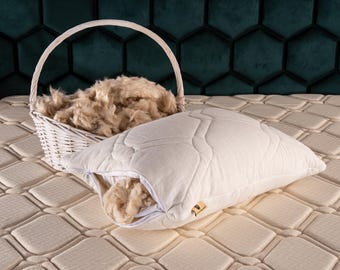 Kapok filling pillow, high loft natural pillow, pure linen pillow, kapok stuffed pillow, holiday pillow, firm kapok pillow,personalized gift