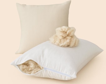 Organic cotton sleeping pillow, Natural kapok pillow covered with organic cotton, Organic cotton and kapok pillow, Vegan friendly pillow