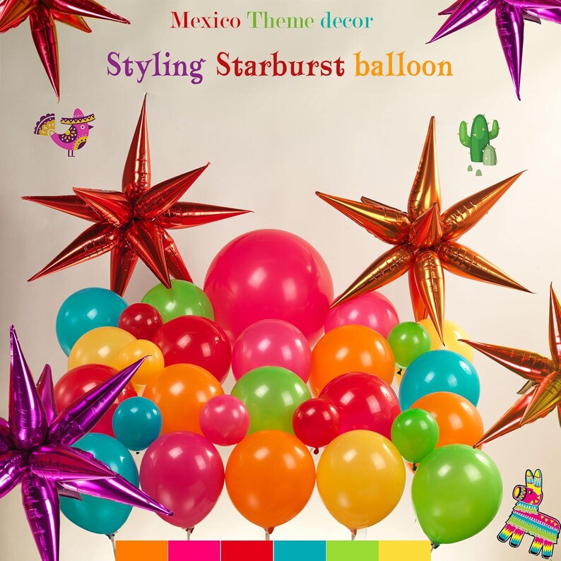 Mexican Fiesta Cinco De Mayo Independence Themed Balloon Garland Arch ...
