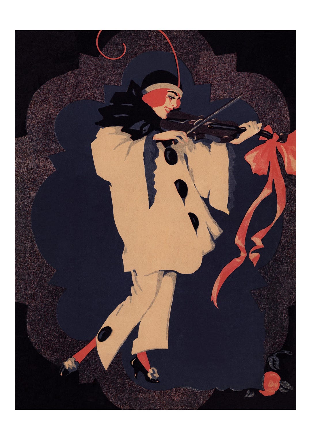 Vintage Digital Poster Violinist Woman 1920's, Music Lover, Wall Art ...