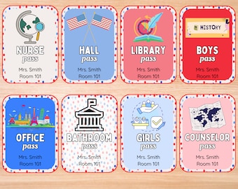 Social Studies Hallpass / Canva, Sprachkunst, Pass, Badezimmer, Flur Pass, Büro, Grundschule, Mittelschule, Lehrer, Schulanfang