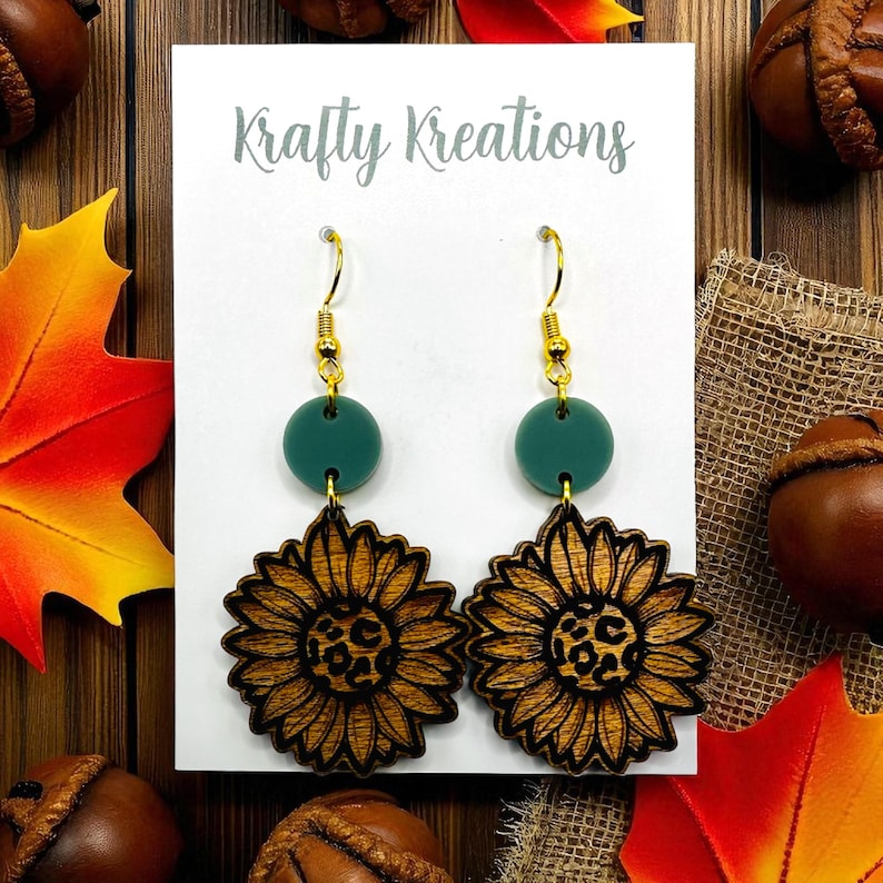 Sunflower Earring SVG Bundle | Laser Cut & Engraved Earring Design ...