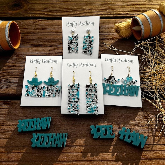 Cowgirl Earring SVG Bundle: Yee Haw Western Laser Cut Files (Digital Download Only)