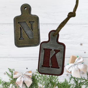 Monogram Cutting Board Ornaments SVG | Laser Cut Ornament/Car Charm File | Digital Download | Glowforge Tested | Perfect for Wood or Acrylic