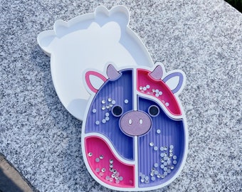 Squishmallow Cow Rhinestone Tray, Rhinestone Tray, Diamond Painting, Rhinestones, Flatback Crystals, 3D Printed Cow, 3D Printed