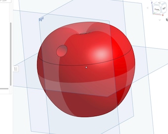 Apple Container, STL File, ZIP File, Downloadable, Food Inspired, 3D Printed Apple, 3D Printed Container, Storage, Teacher, Teacher Gifts