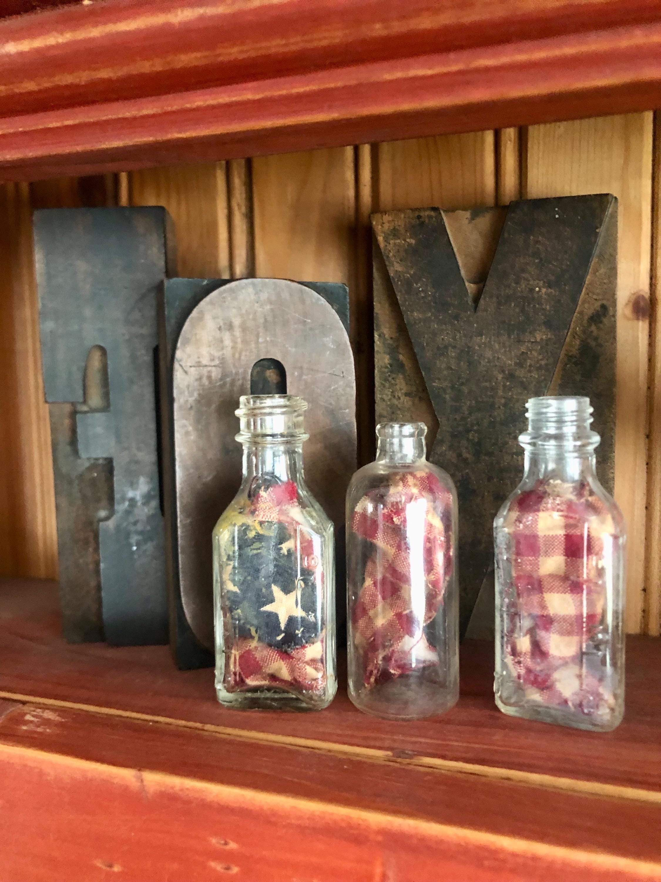 Old Tincture Bottle Trio / Three Little Glass Bottles