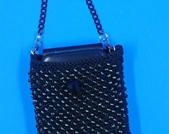 Flip Phone Cross Body Beaded Bag