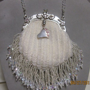 Vintage style Bridal Purse and Jewelry Set Two Hearts Joined image 3
