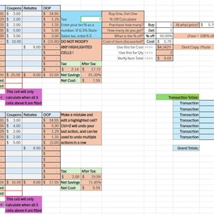 Hoja de cálculo completa de cupones: Walgreens, CVS, Target, Dollar General (descarga digital)