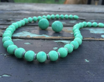 Antique Peking Glass necklace & clip-ons