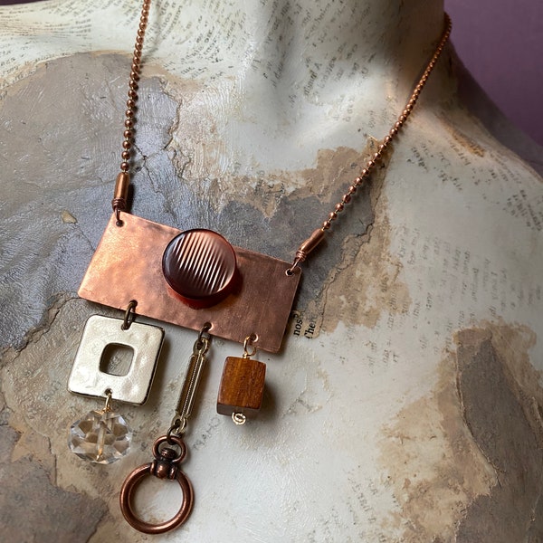 Mixed Media Copper Necklace