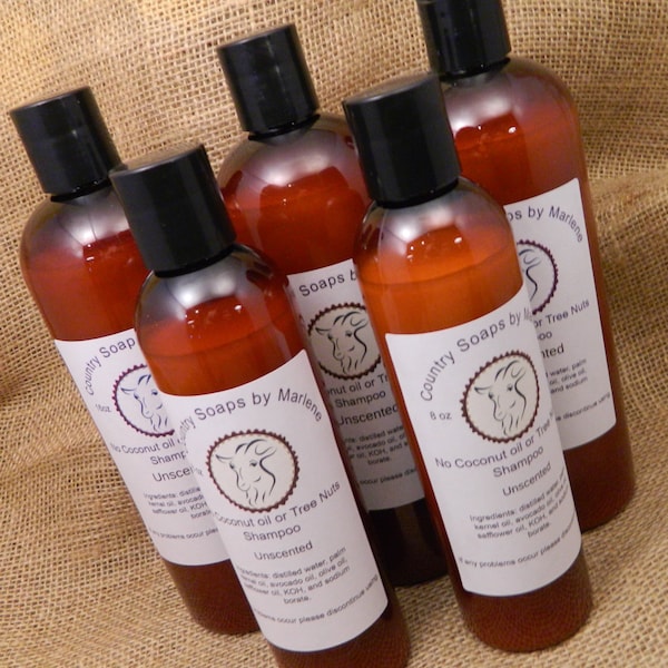 Fragrance Free Liquid Shampoo NO coconut oil  or tree nuts  16 oz