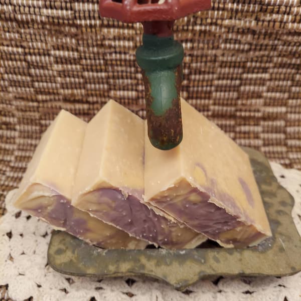 Lavender Woods and Honey goats milk soap handmade soap cold processed soap homemade soap no coconut oil