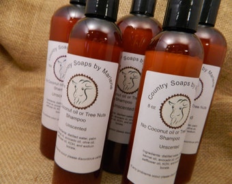 Fragrance Free Liquid Shampoo NO coconut oil  or tree nuts  8 oz