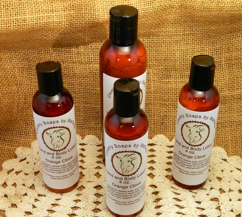 Orange Clove Hand and Body Lotion Handmade Lotion Homemade Etsy