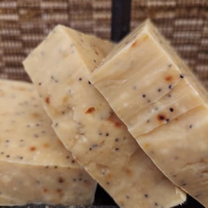 Orange Eucalyptus Goats Milk Soap with Poppy Seeds Gardening soap Handmade soap Homemade Soap Essential oil soap