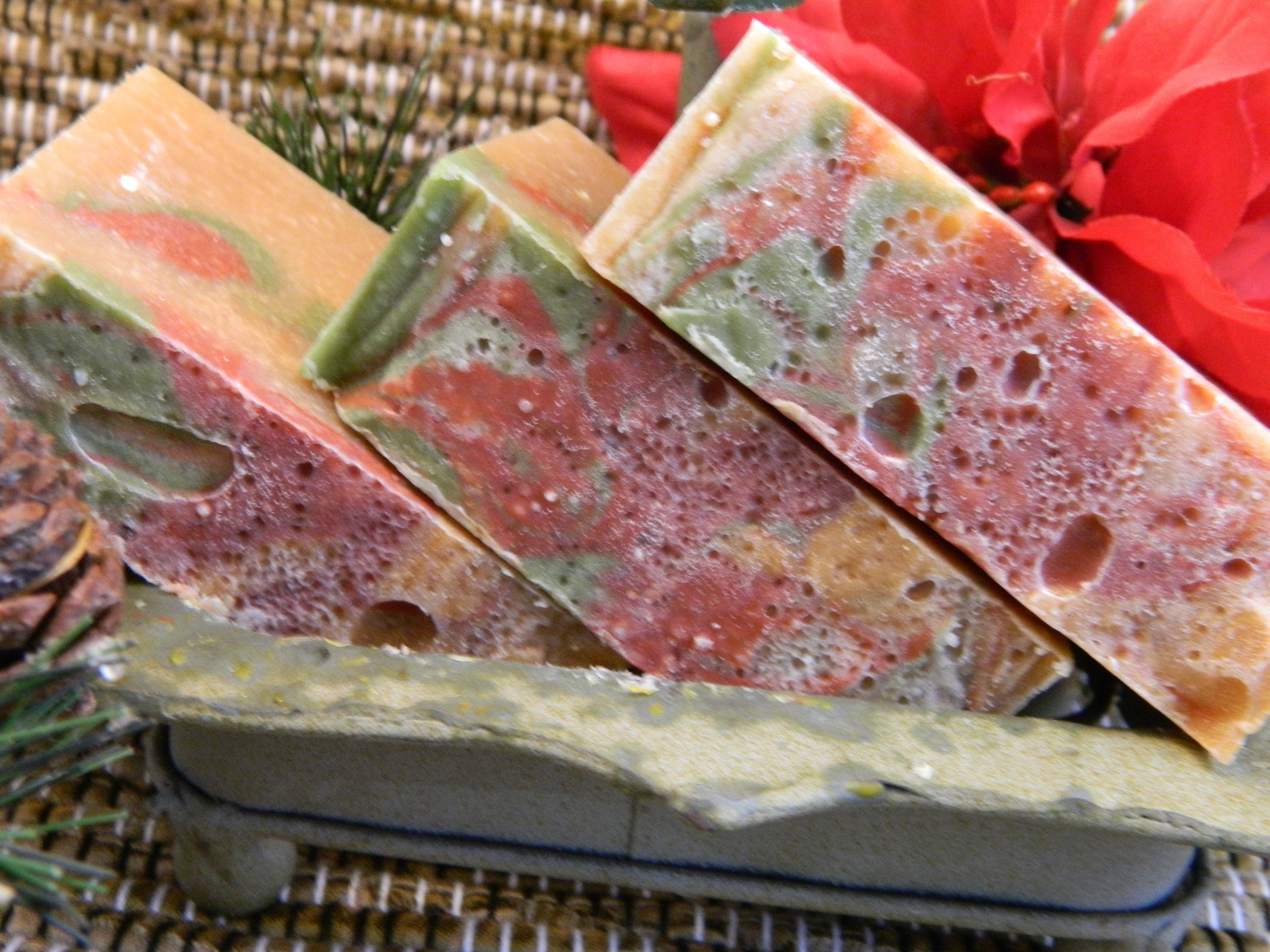 Peppermint Candy Handmade Cold Process Soap Made With Goat Milk 