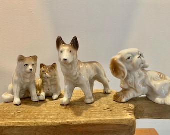 Japan Porcelain Dog Figurines Trio Vintage - Etsy