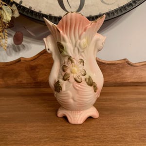 Vintage Lusterware Swan Vase with Hand Painted Floral