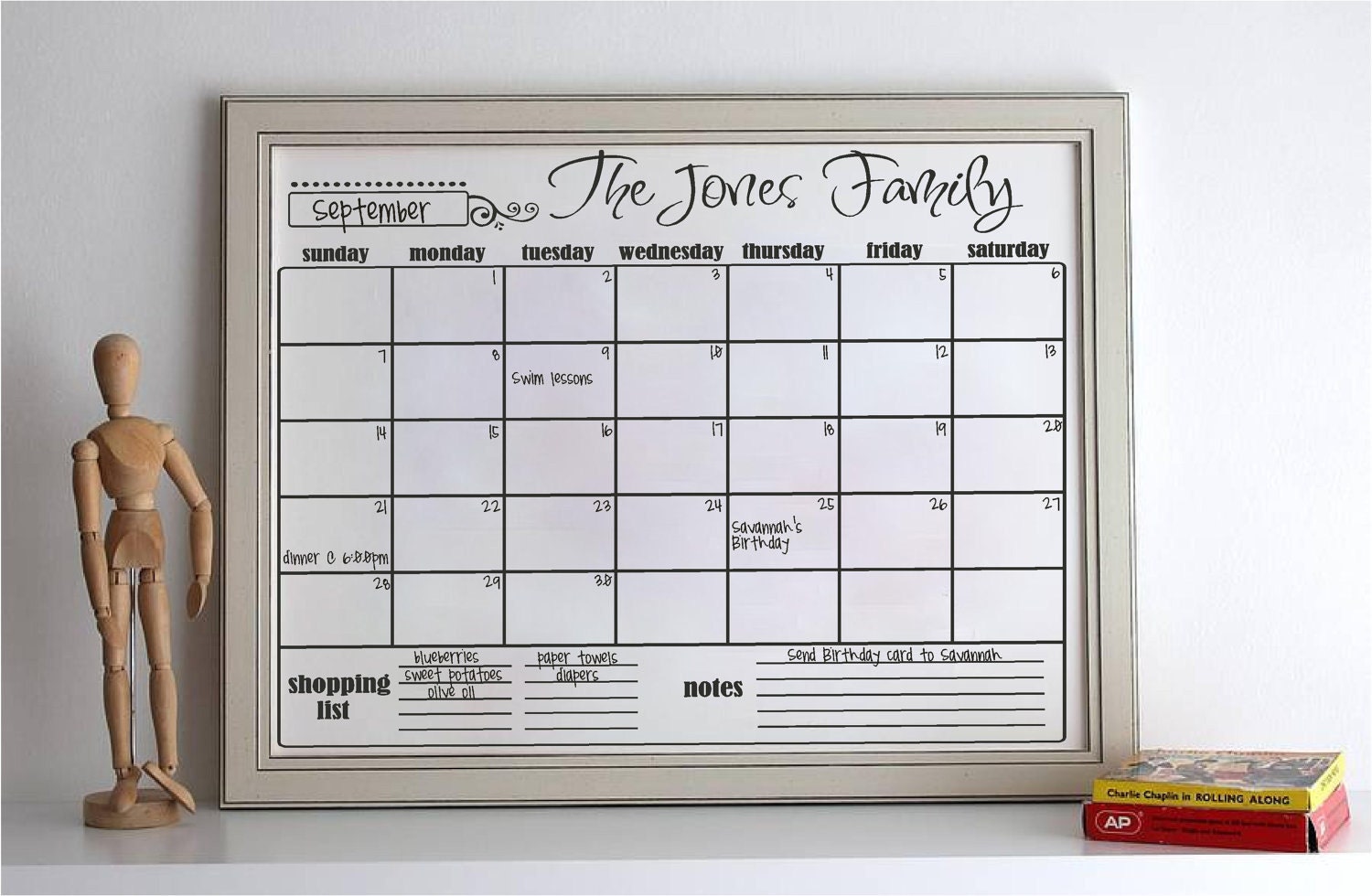 16x20 Personalized Vinyl Calendar Choose from 9 Etsy