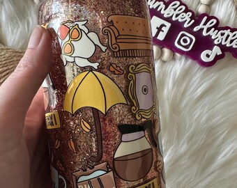 Central Coffee Snowglobe Tumbler: Glitter Acrylic 16oz