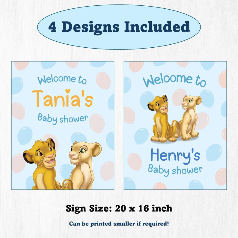 Lion King Welcome Sign | Simba Welcome Sign | Lion King Blue Baby ...
