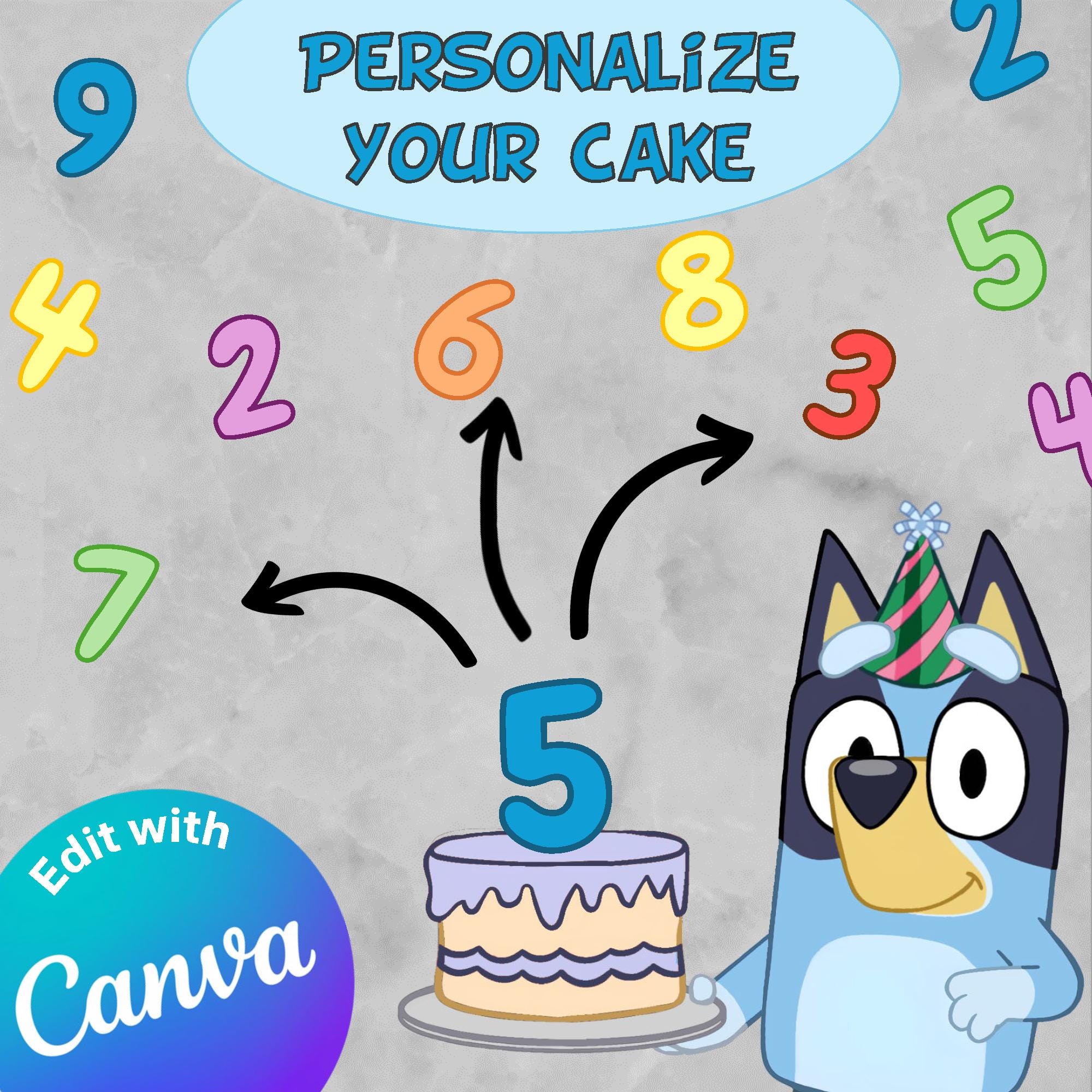 3 Size Bluey Template Set