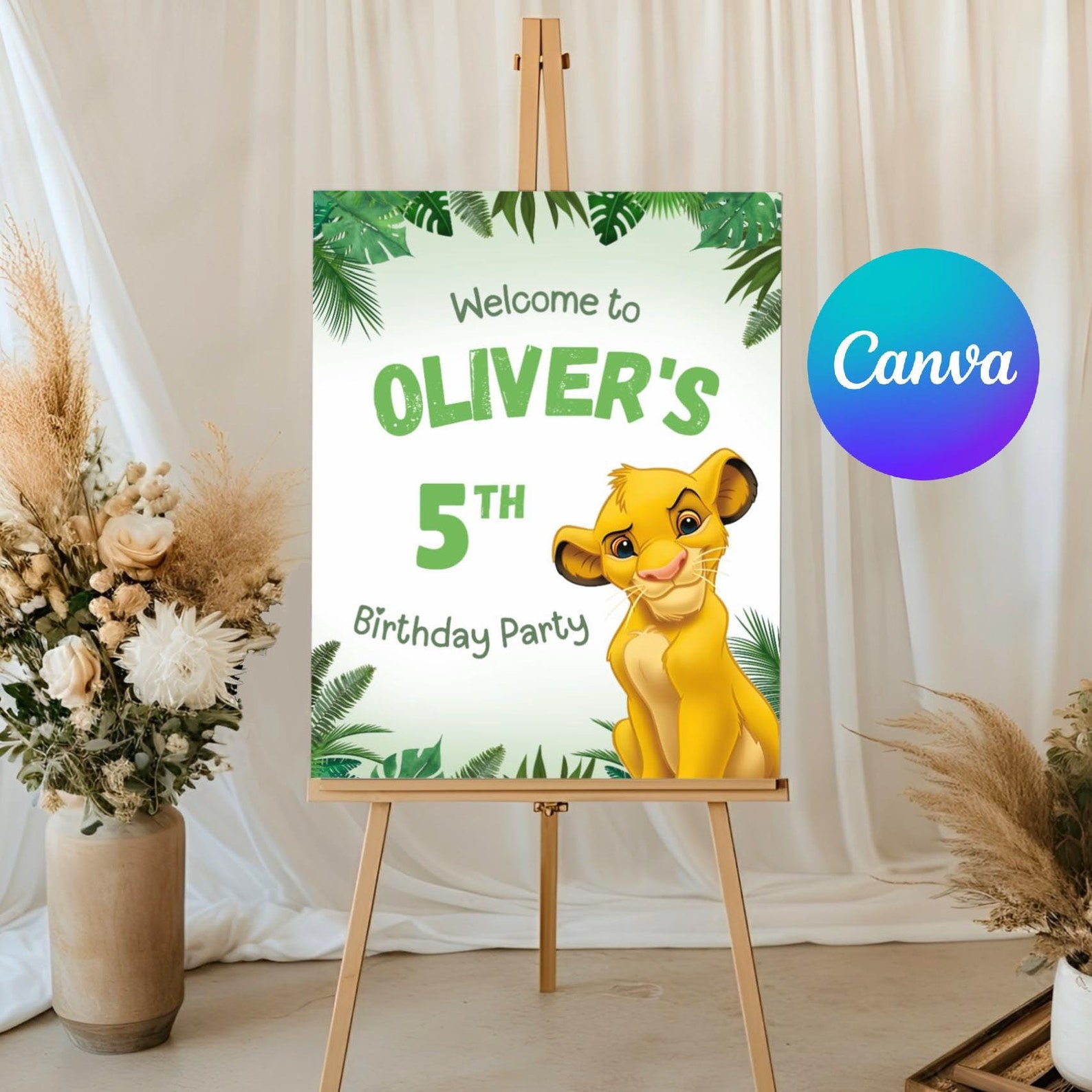 Lion King Welcome Sign | Simba Welcome Sign | Lion King Jungle Birthday ...